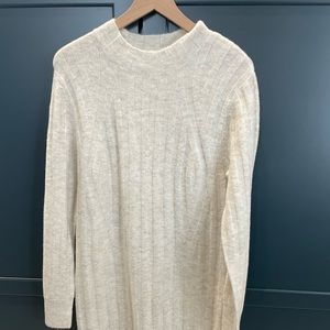 Long cream sweater dress